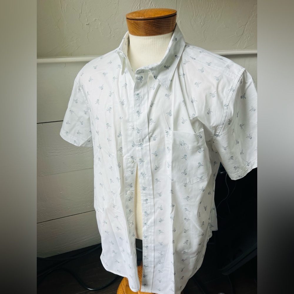 Surfside Supply White and Blue Patterned Men's Shirt